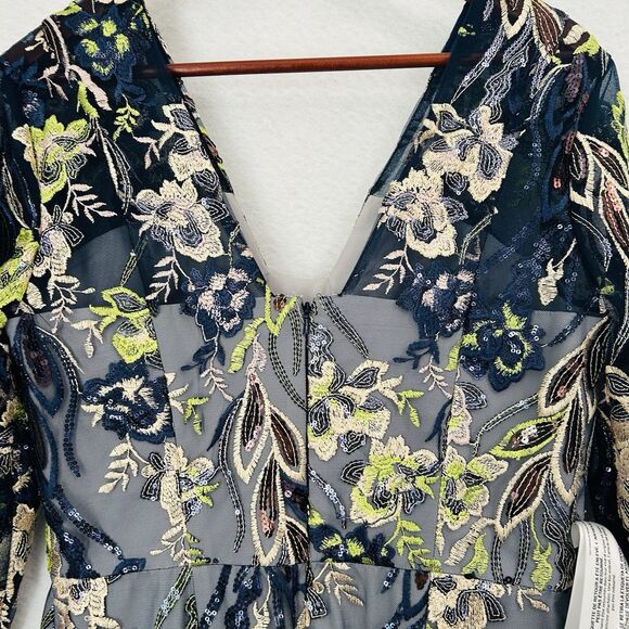 JS Collections Dress Women 8 Multicolored Floral Embroidery Sequin Formal NWT - Picture 13 of 16